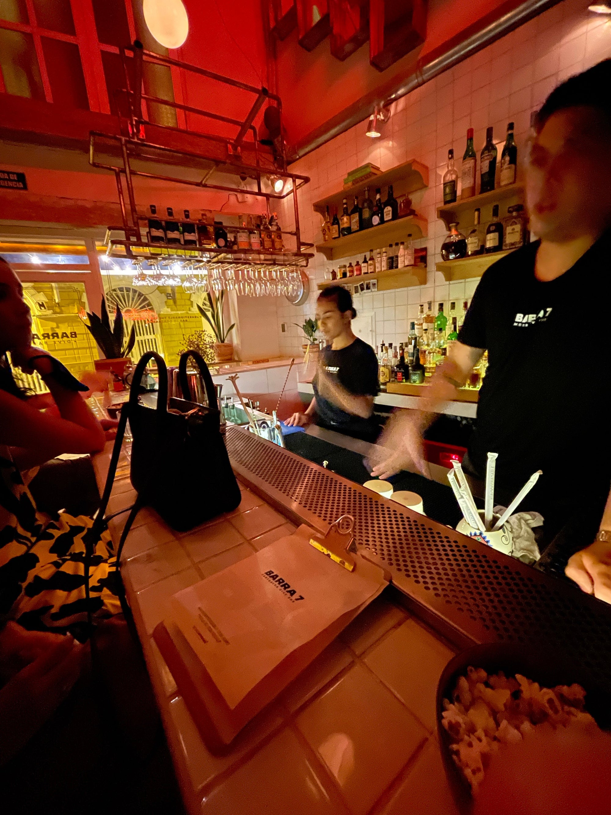 Bartenders at barra 7 in Cartagena doing their thing