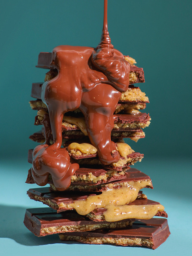 Stack of chocolate and cookie butter bars 